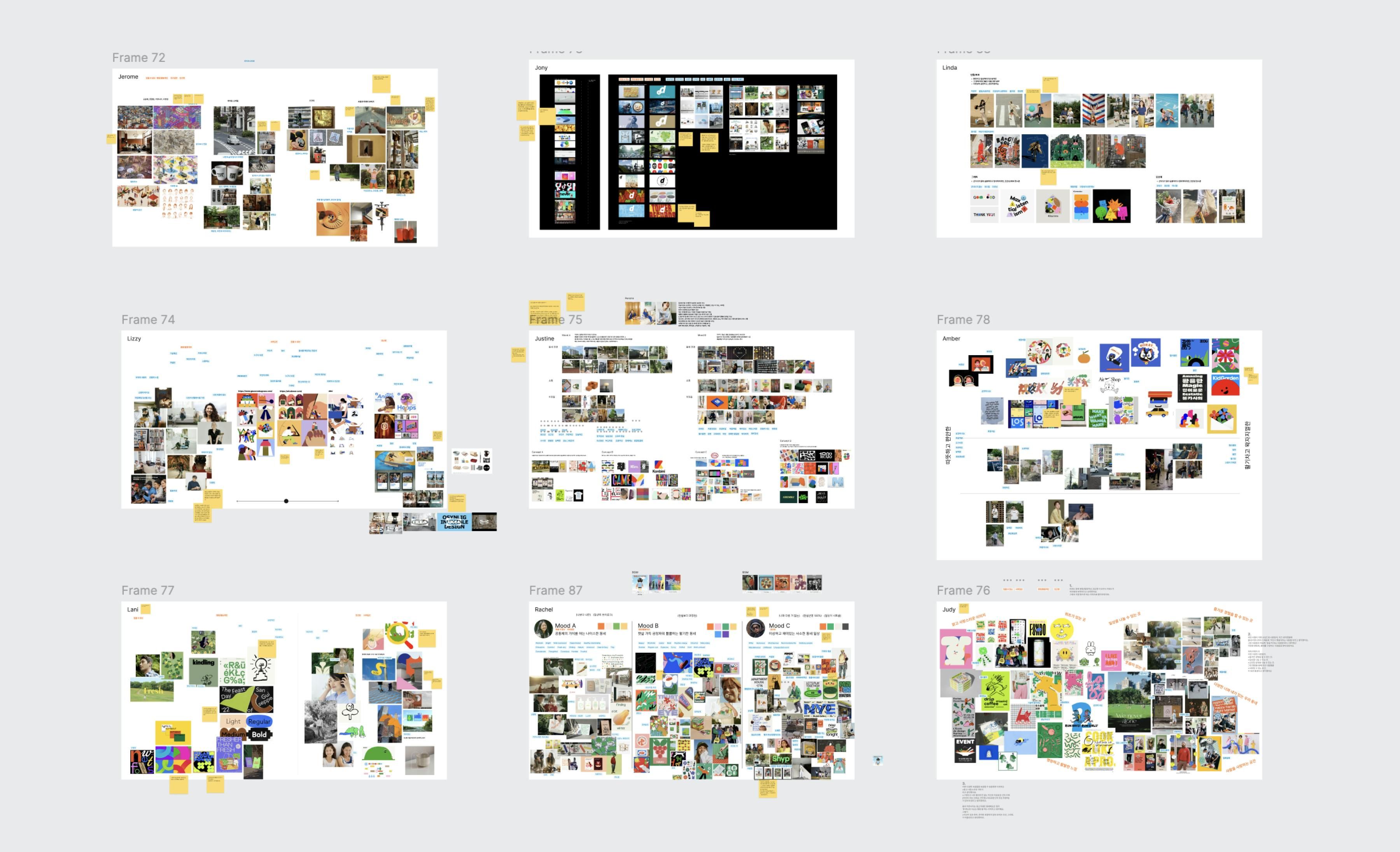 우리 모두는 ‘당근다움’의 핵심이 이웃과 우리 주변을 향한 따뜻한 관심, 배려, 그리고 애정 어린 시선에 담겨있다고 보았다. 차려입지 않고 편하게 나서도 되는 가까운 동네, 이웃과 주��고받는 수줍은 인사, 골목골목 느껴지는 온기와 저마다의 정다운 삶의 이야기를 비추는 것이 당근다움이었고, 무드보드 워크샵은 이러한 인식을 발산하며 동시에 맞춰가는 과정이었다.